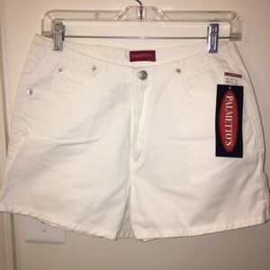 🌞 *NEW* PALMETTO'S White Cotton Summer Shorts 11 Lightweight and Comfy NOS